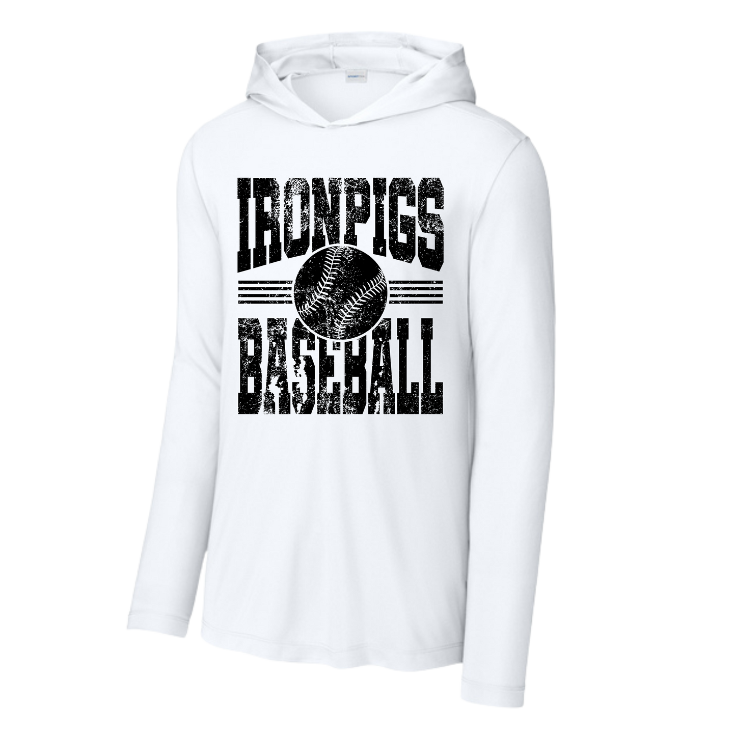 Distressed Ironpigs BB Hooded T-shirt Long Sleeve