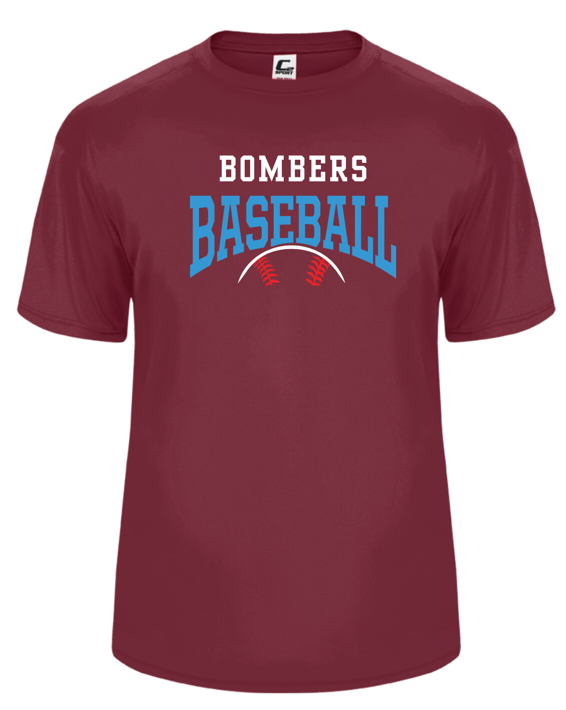 Adult Performance Bombers Baseball w/ball T-shirt