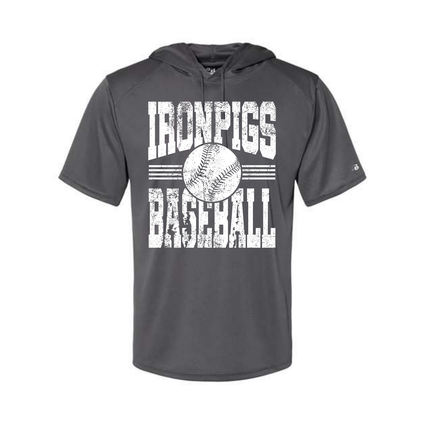 Distressed Ironpigs BB Hooded T-shirt Short Sleeve