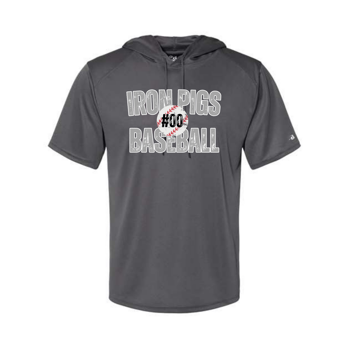 Ironpigs # Baseball Hooded T-shirt Short Sleeve