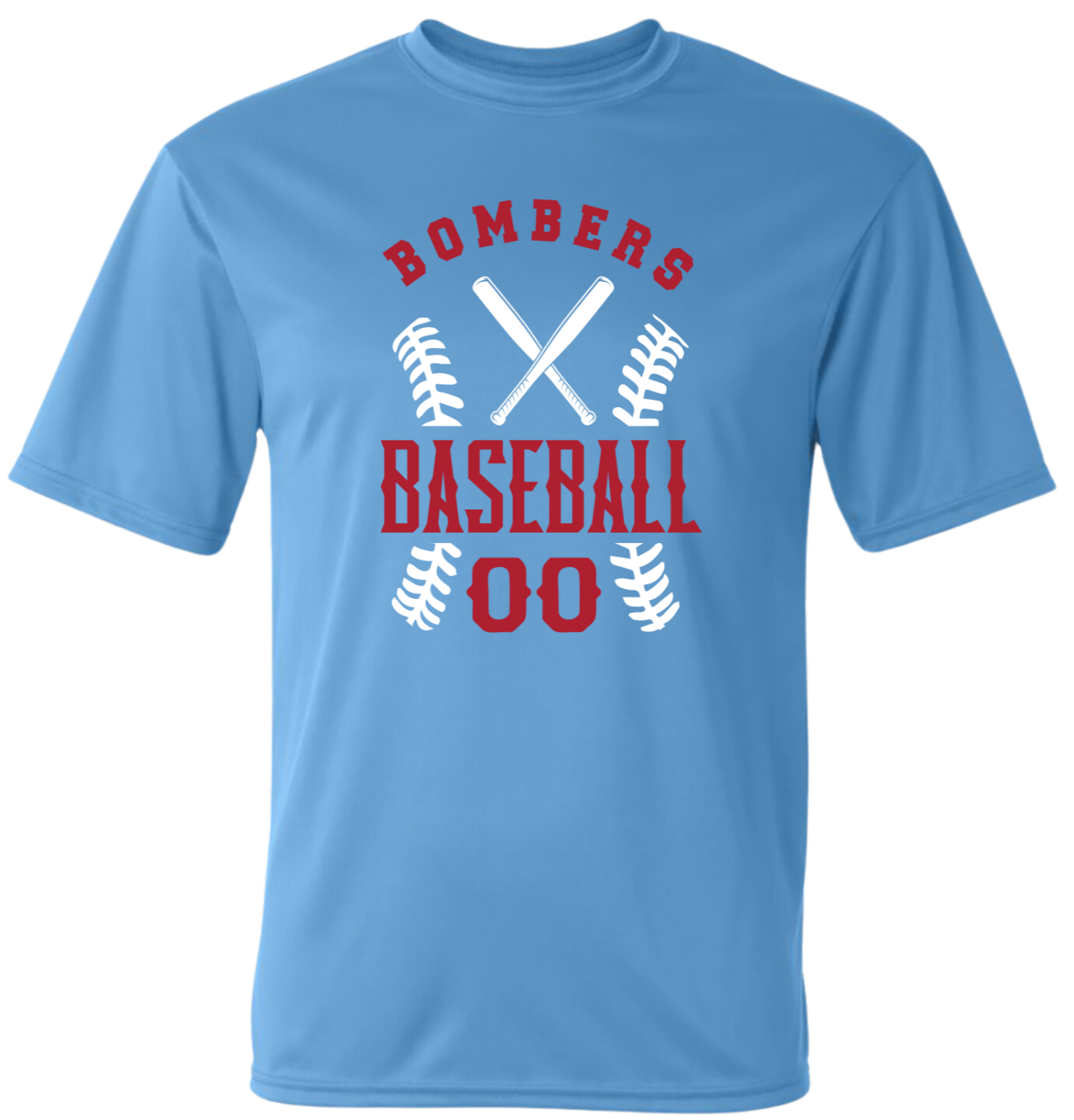 Adult Performance Bombers Baseball w/player# T-shirt