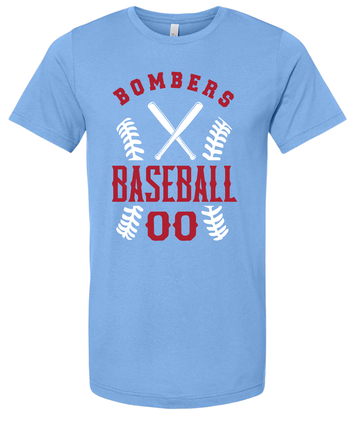 Adult Bombers Baseball w/player# T-shirt