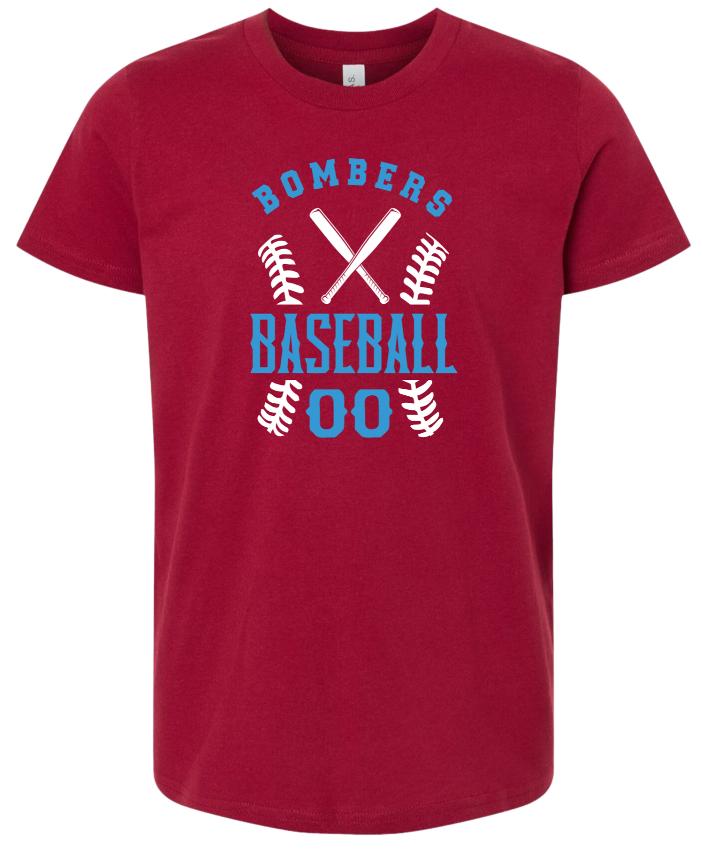 Youth Bombers Baseball w/player# T-shirt