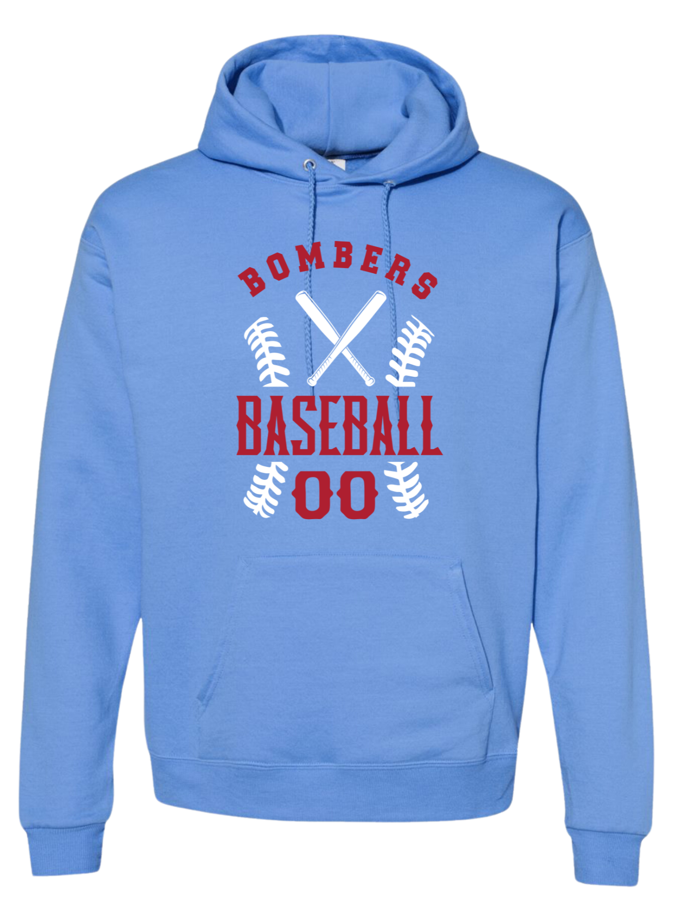 Adult Bombers Baseball w/player# Hoodie