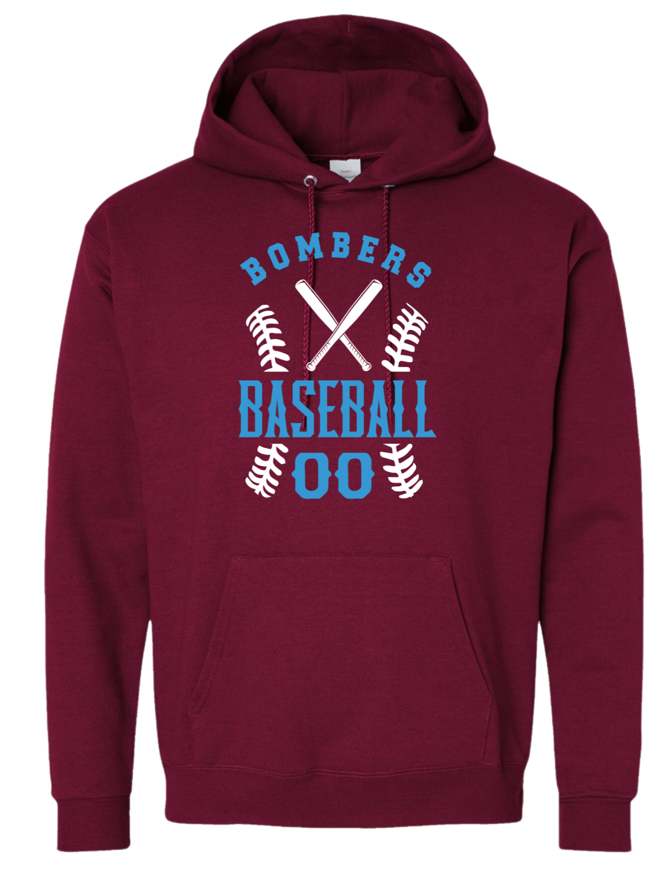 Adult Bombers Baseball w/player# Hoodie