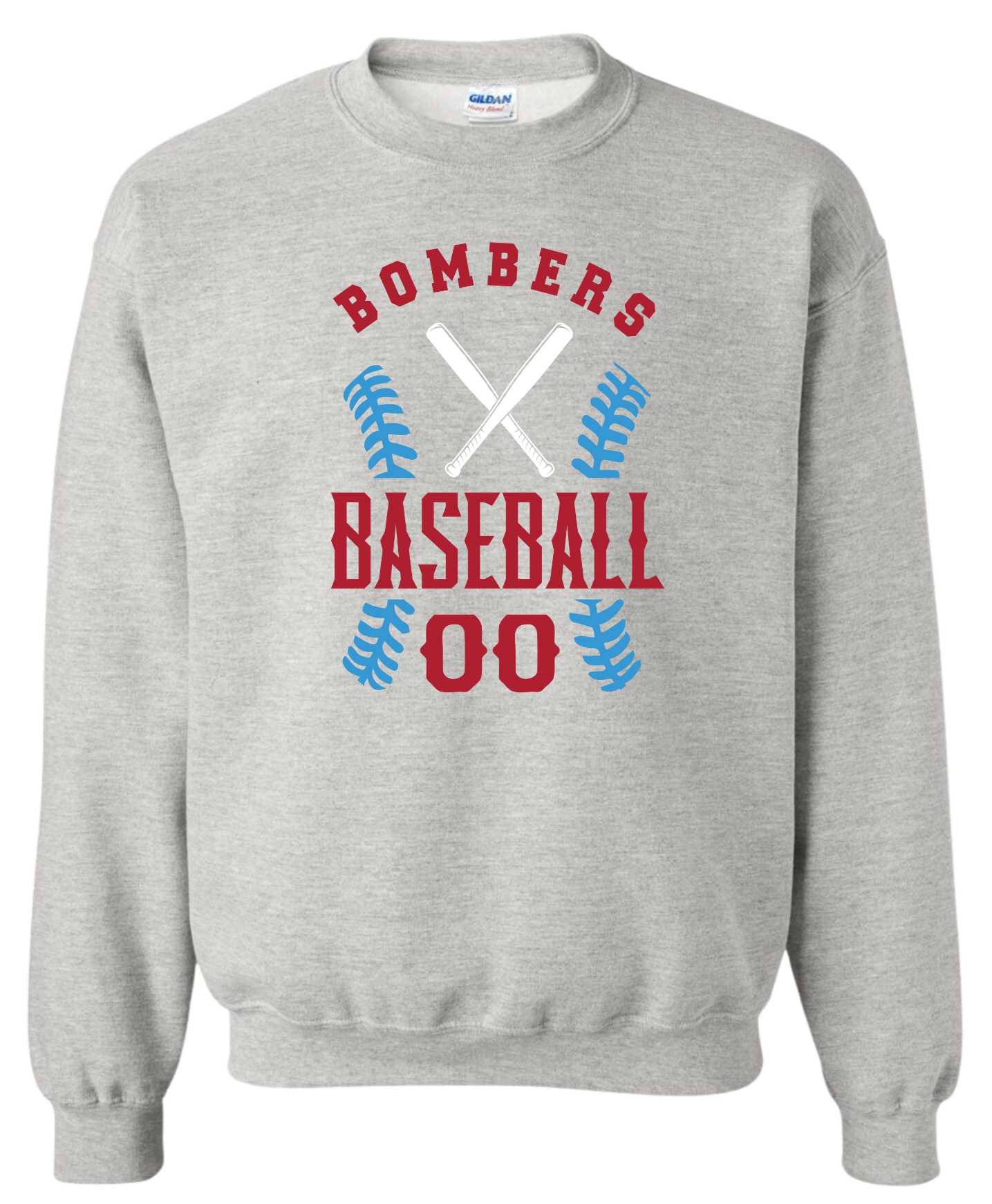 Adult Bombers Baseball w/player# Sweatshirt