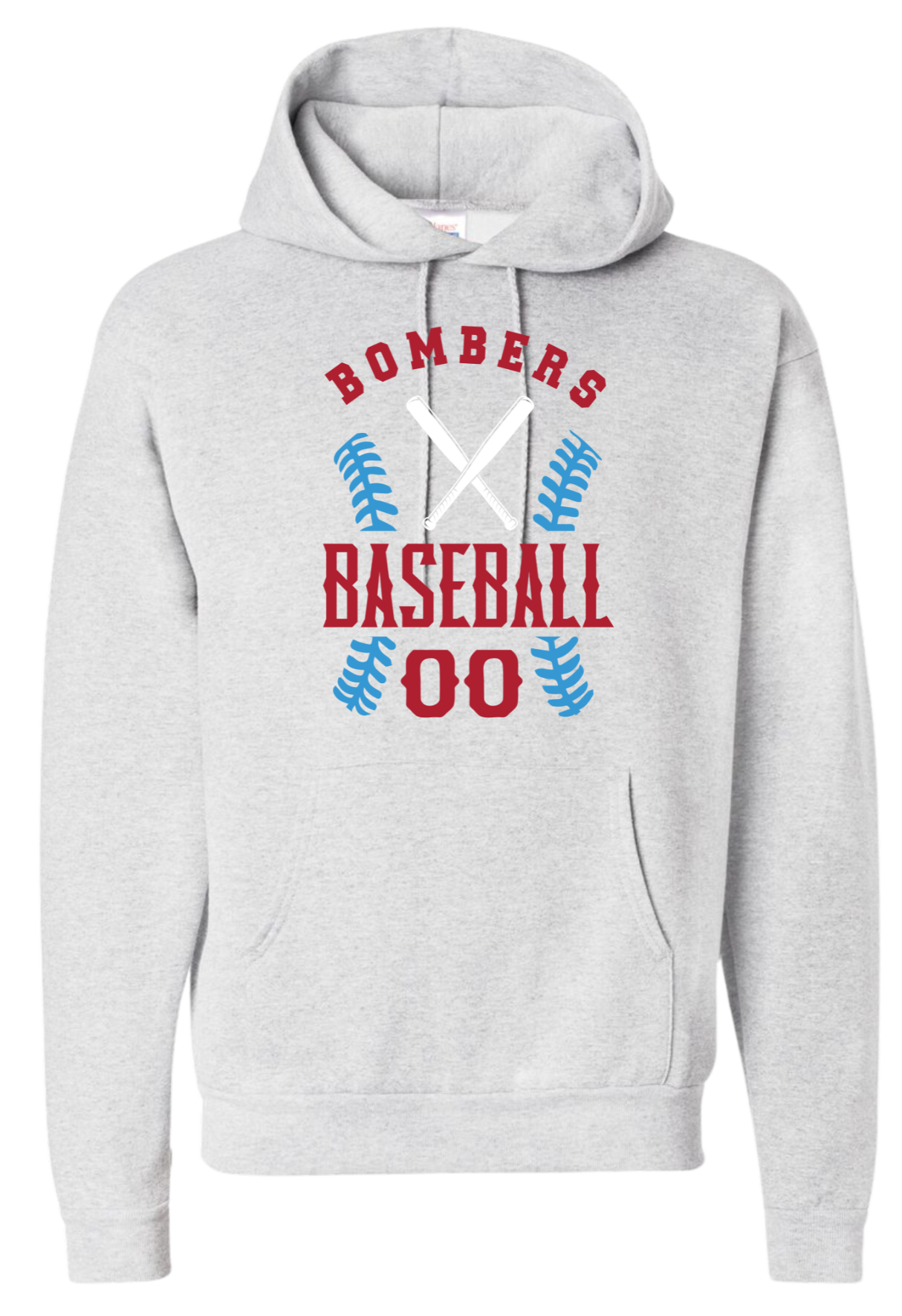 Adult Bombers Baseball w/player# Hoodie