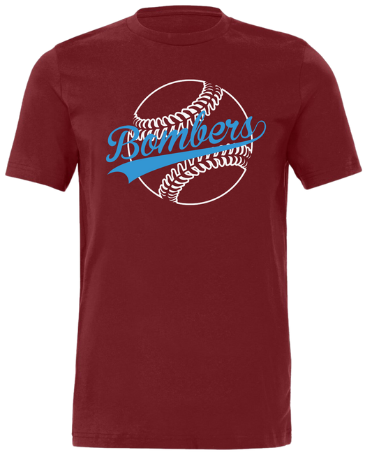 Adult Bombers Baseball Stitches T-shirt