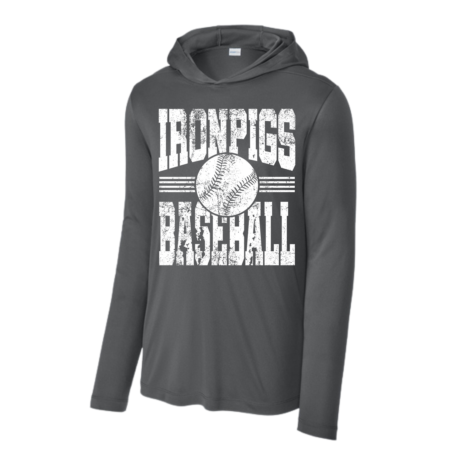 Distressed Ironpigs BB Hooded T-shirt Long Sleeve
