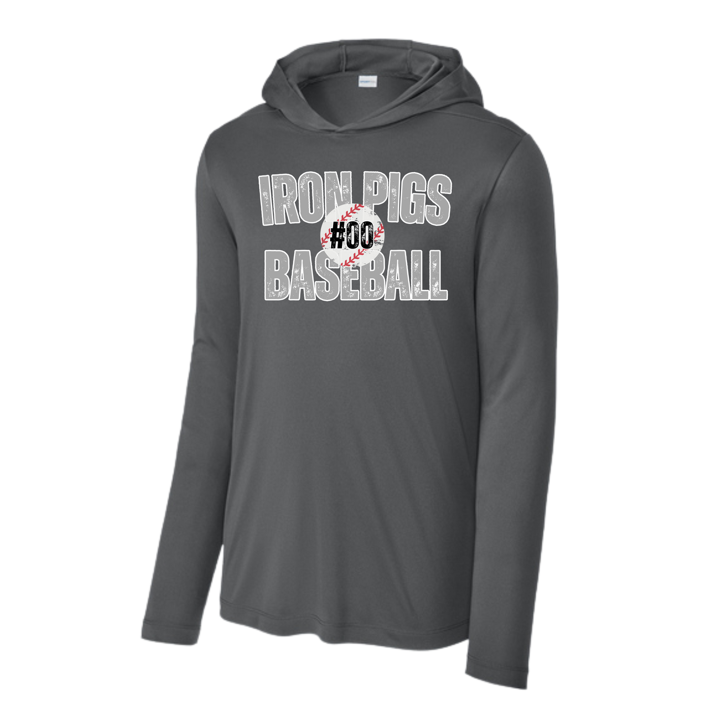 Ironpigs # Baseball Hooded T-shirt Long Sleeve