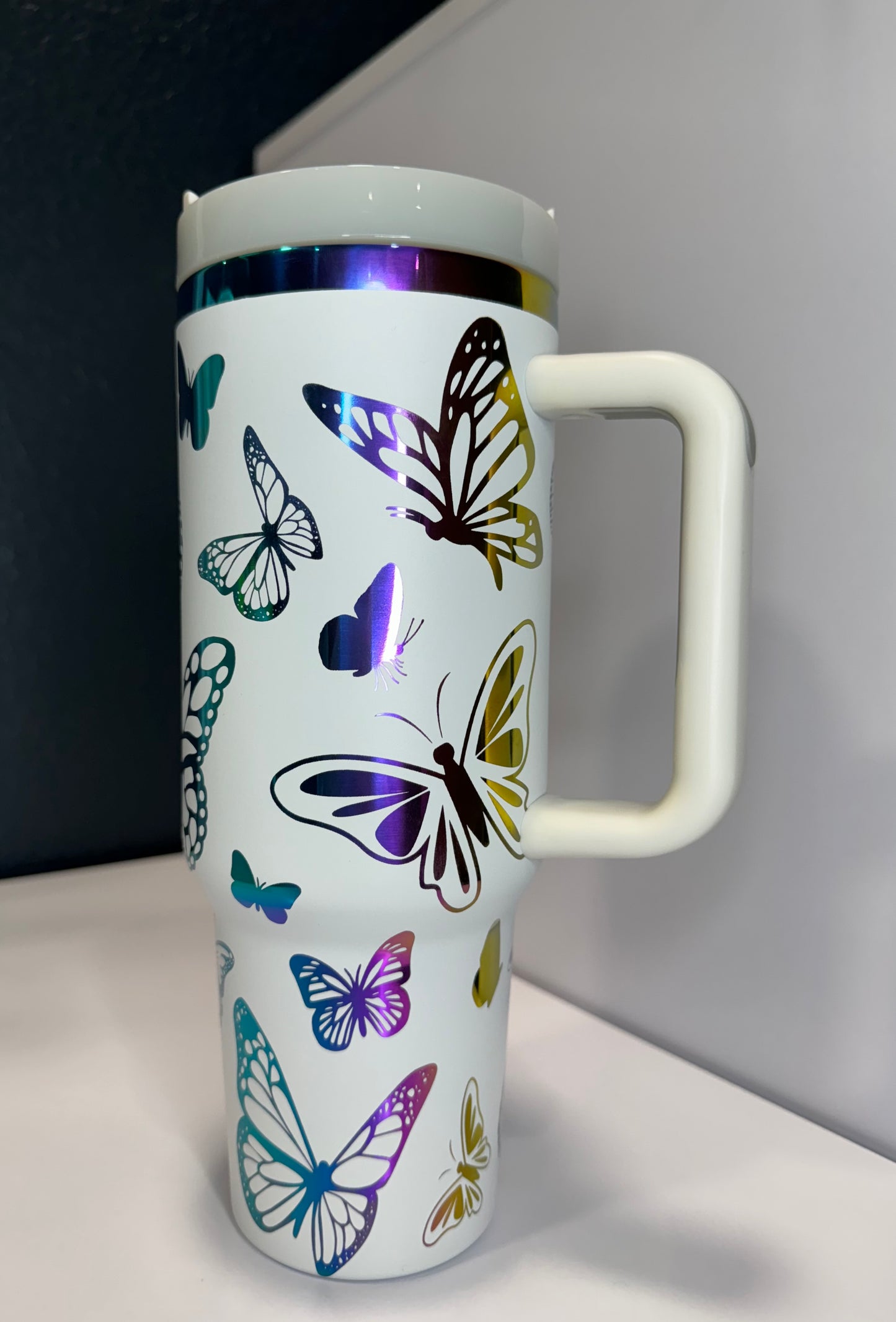 Butterflies 40oz laser engraved tumbler