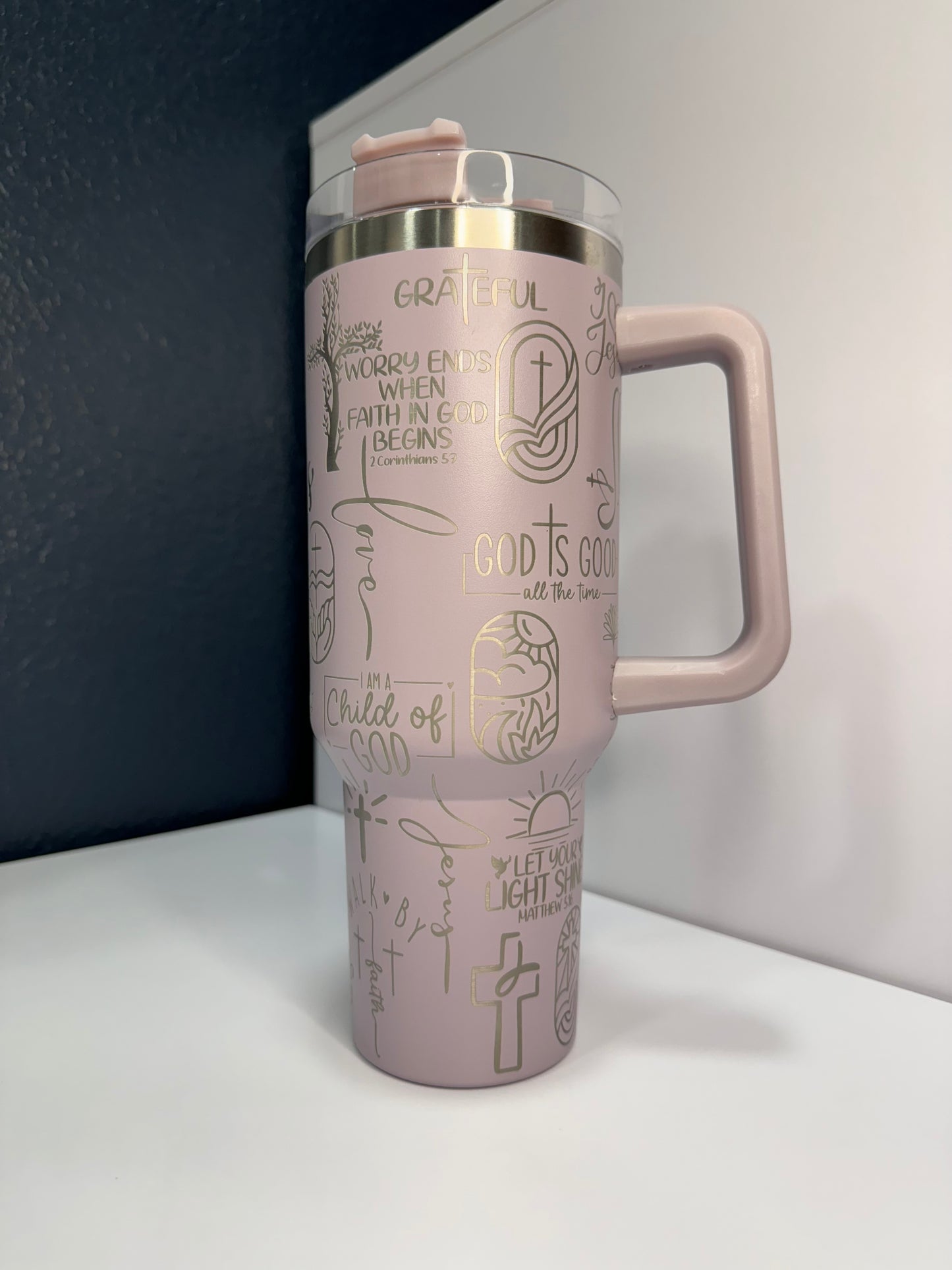 Jesus Collage 40oz laser engraved tumbler