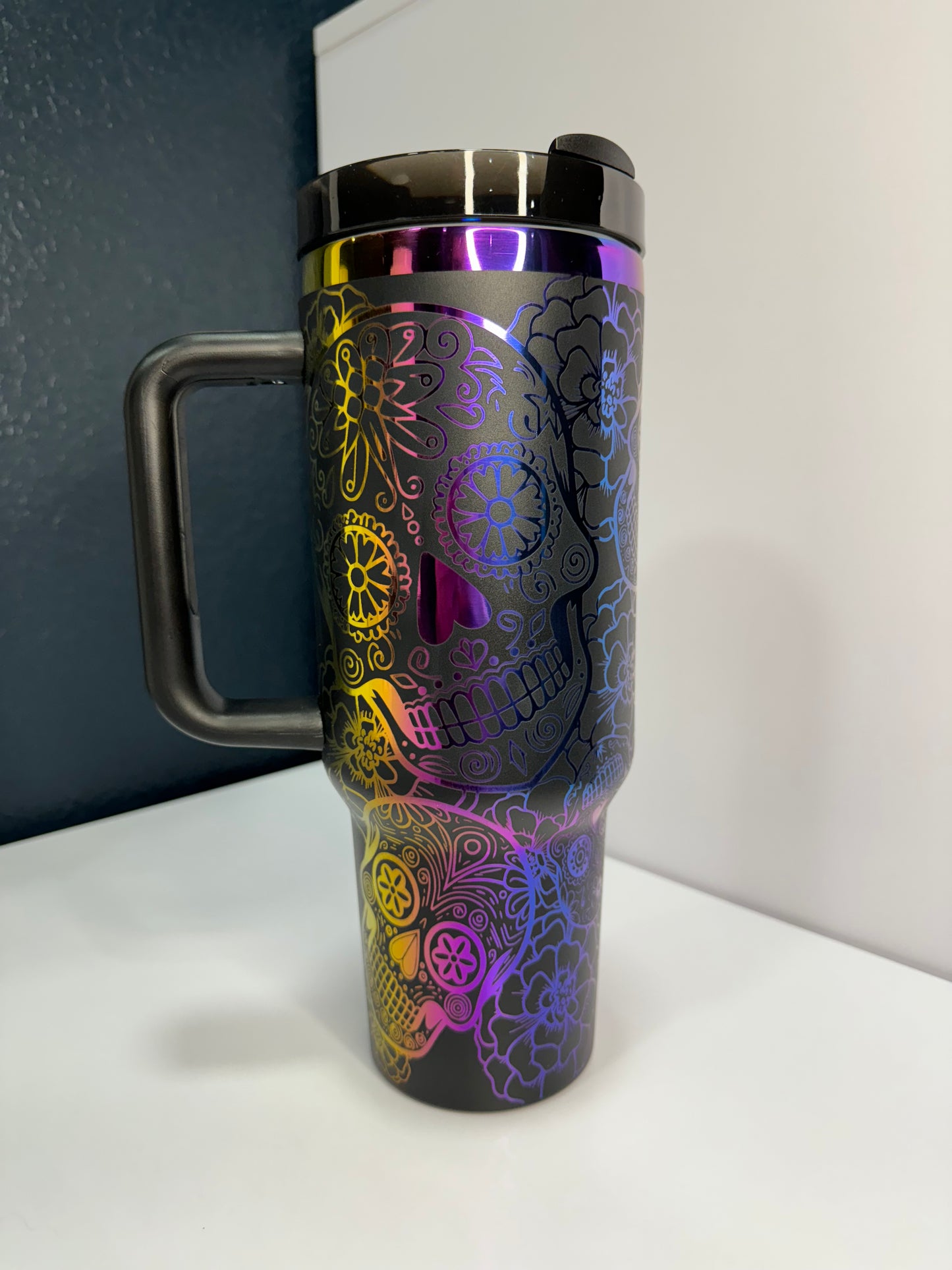 Sugar Skulls 40oz laser engraved tumbler