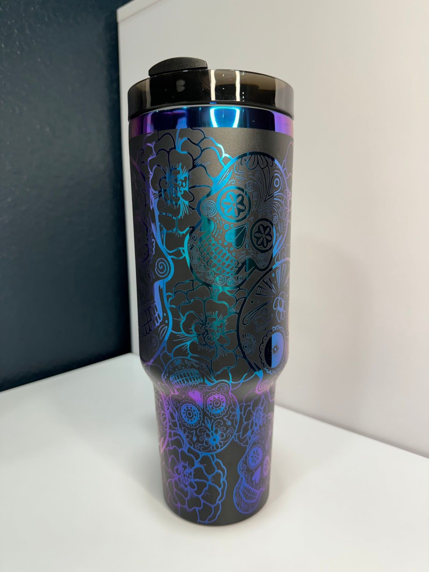 Sugar Skulls 40oz laser engraved tumbler