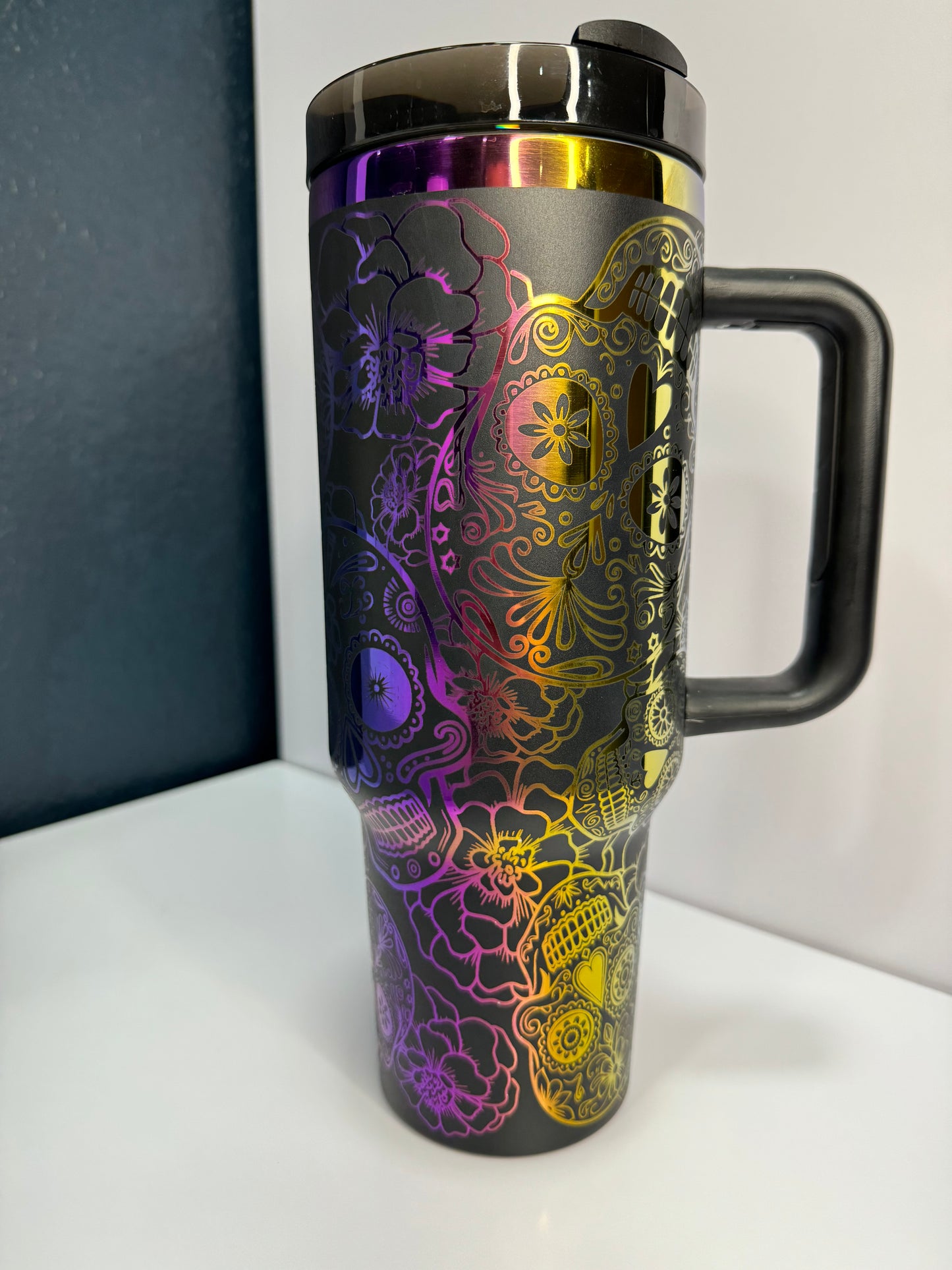 Sugar Skulls 40oz laser engraved tumbler