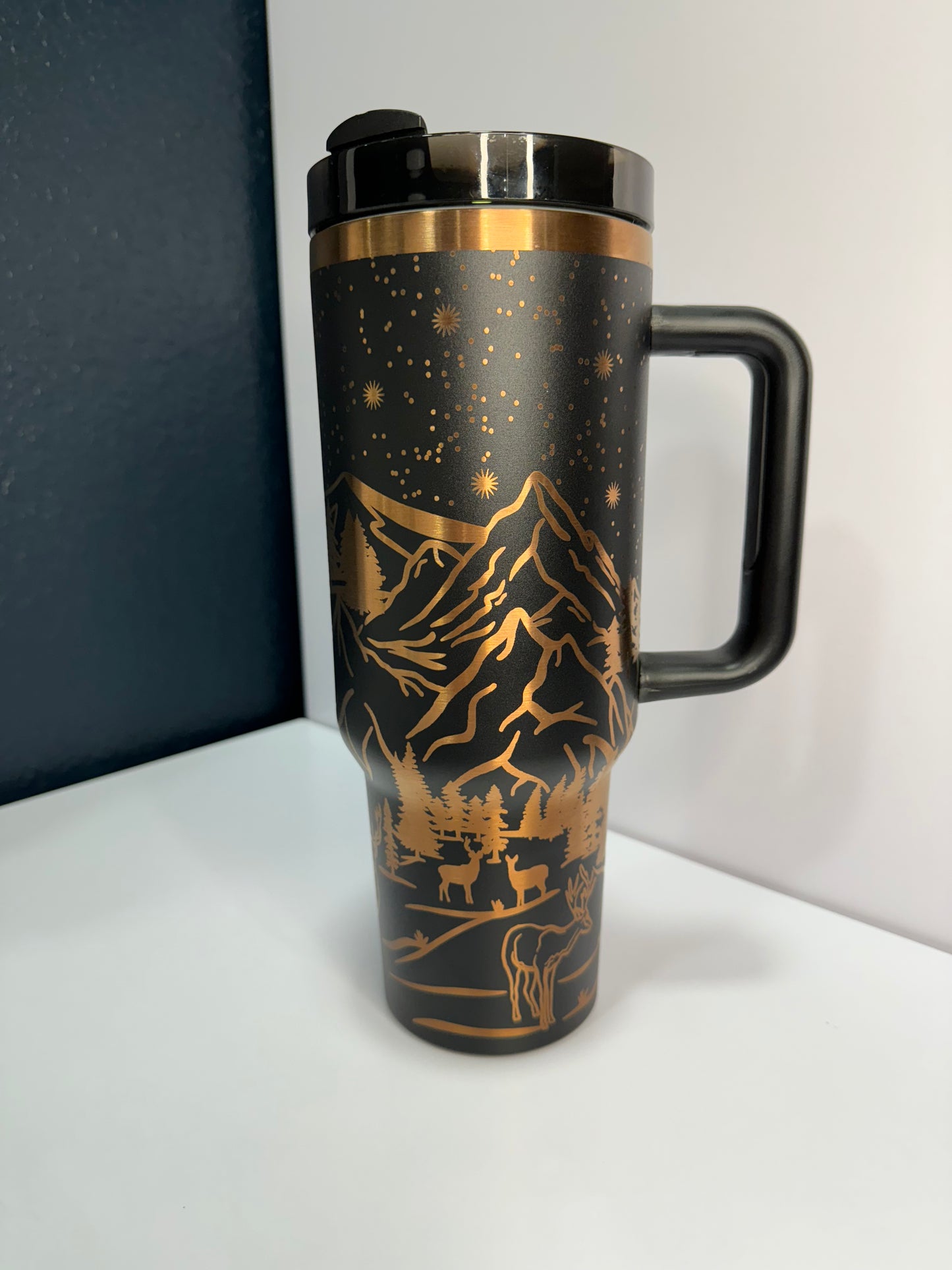 Deer Mountain 40oz laser engraved tumbler