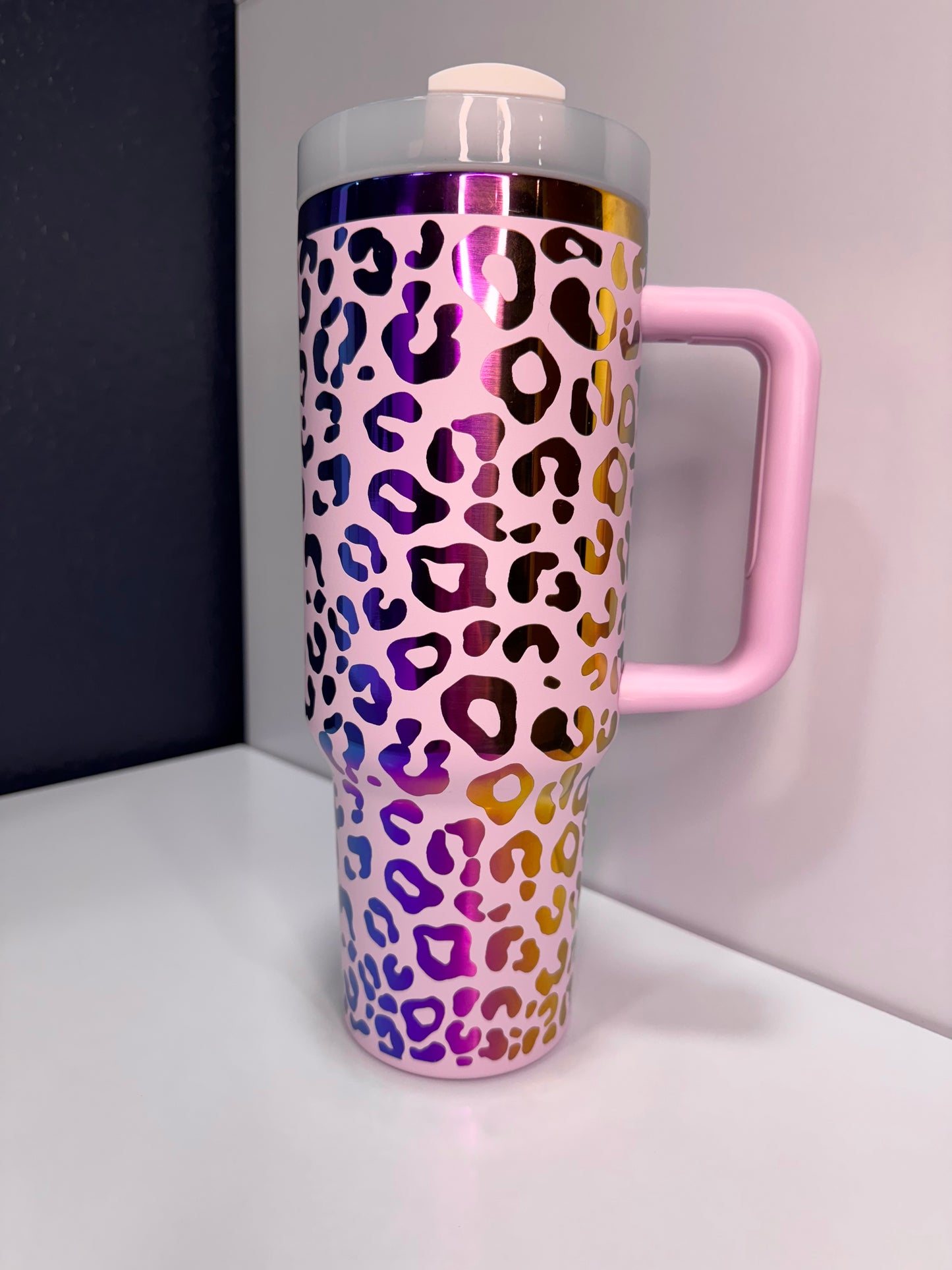 Leopard 40oz laser engraved tumbler