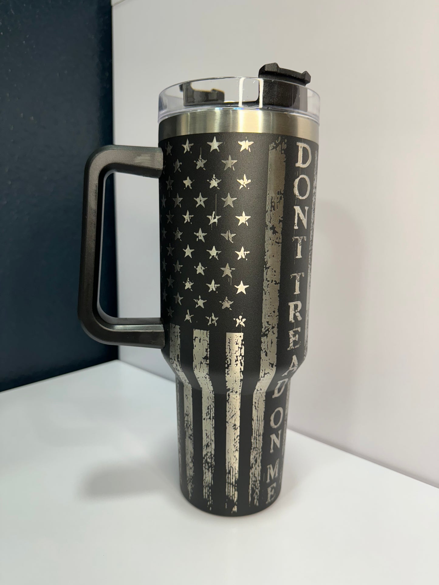 Don’t Tread On Me 40oz laser engraved tumbler