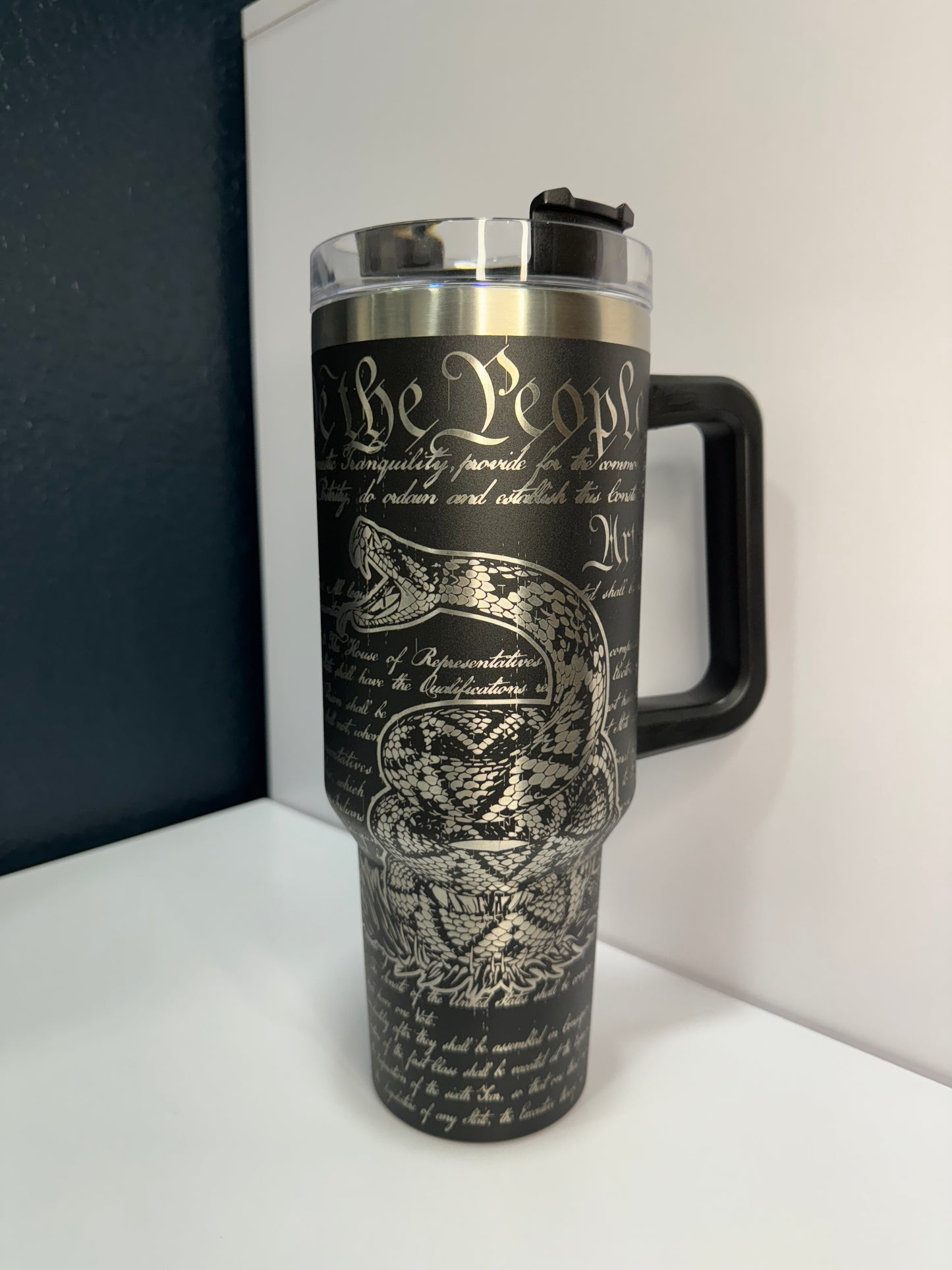 Don’t Tread On Me 40oz laser engraved tumbler