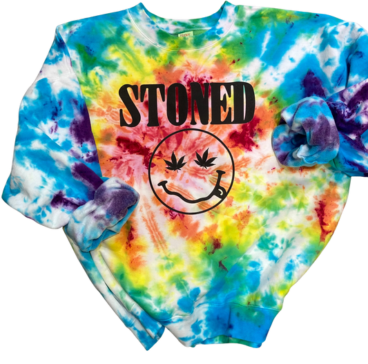 Stoned Smiley Tie-Dyed Sweatshirt