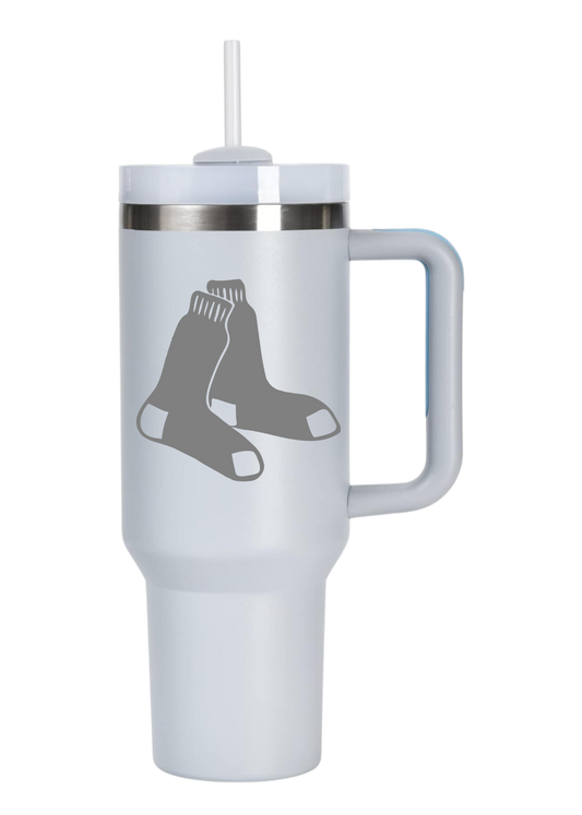 Sox Socks (Light Gray) 40oz Laser Engraved Tumbler PREORDER