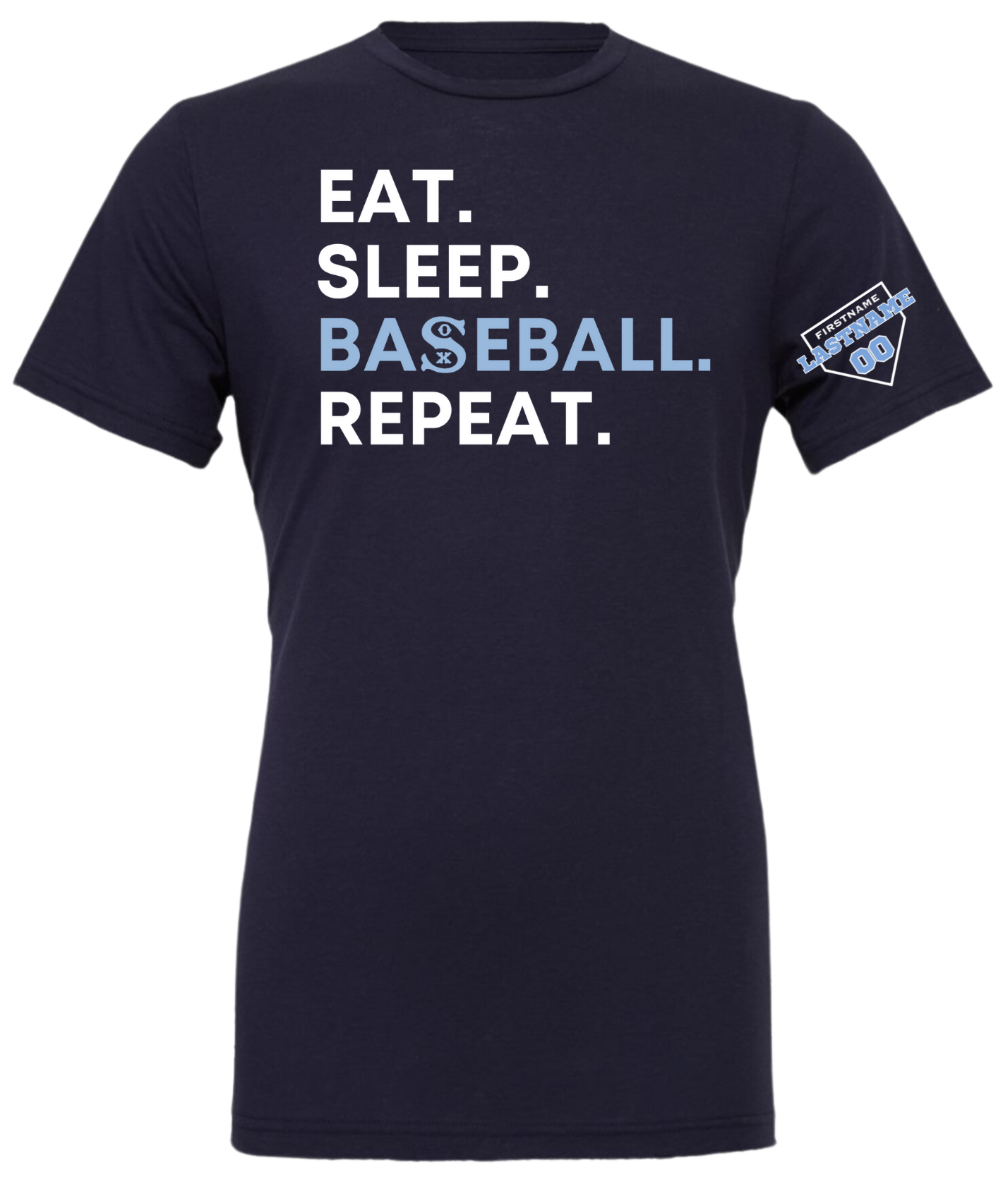 Eat Sleep Baseball Mens/Unisex T-Shirt (3 Color Options)