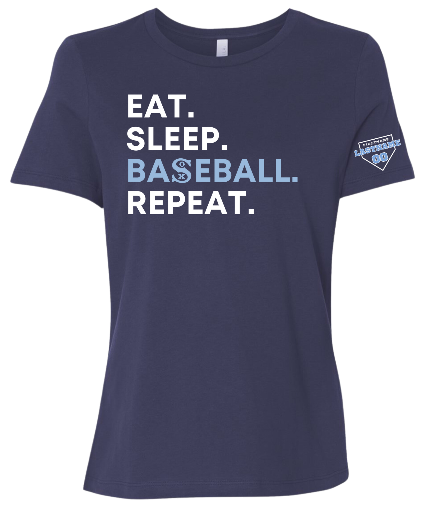 Eat Sleep Baseball Women's T-Shirt (3 Color Options)