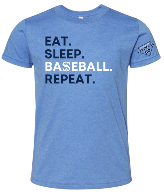 Youth Eat Sleep Baseball T-Shirt (3 Color Options)