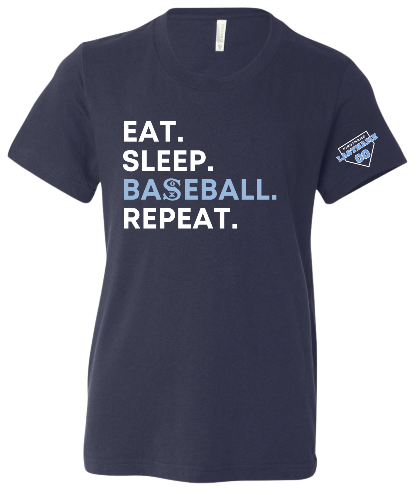 Youth Eat Sleep Baseball T-Shirt (3 Color Options)