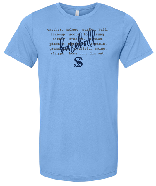 Words of Baseball Mens/Unisex T-Shirt (3 Color Options)