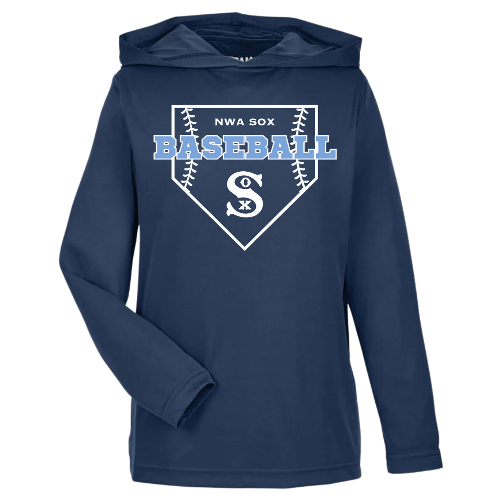 Youth Diamond Sox Long Sleeve Hooded Performance T-Shirt (3 Color Options)