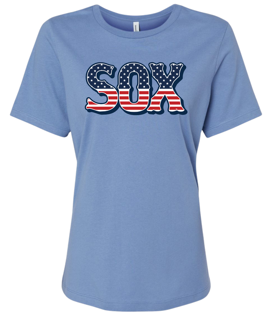 Red White Blue Sox Womens T-shirt (2 Color Options)