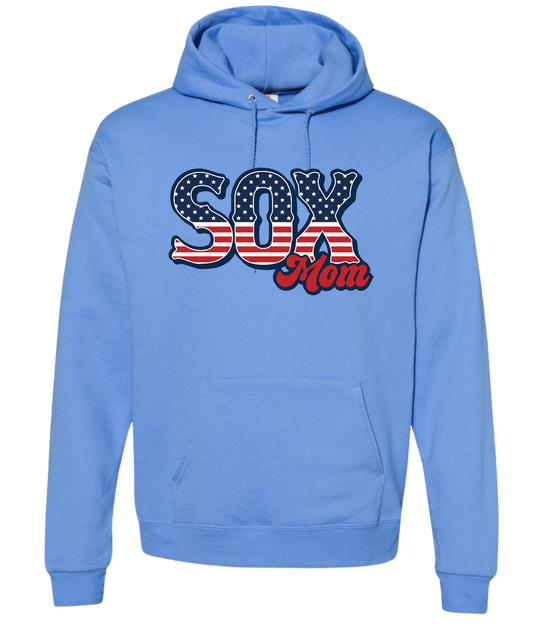 Red White Blue Sox Mom Hoodie