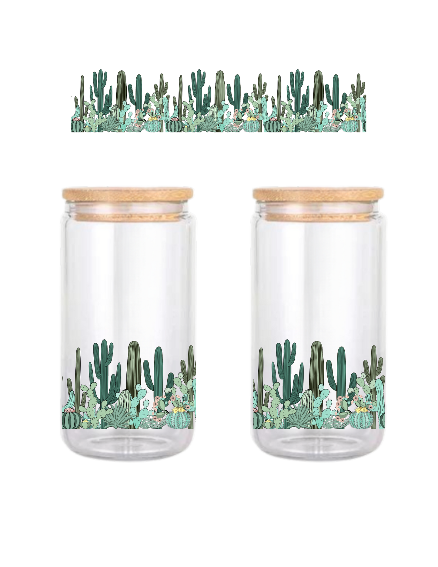 Cactus Field 16oz Glass Can (Clear or Frosted)