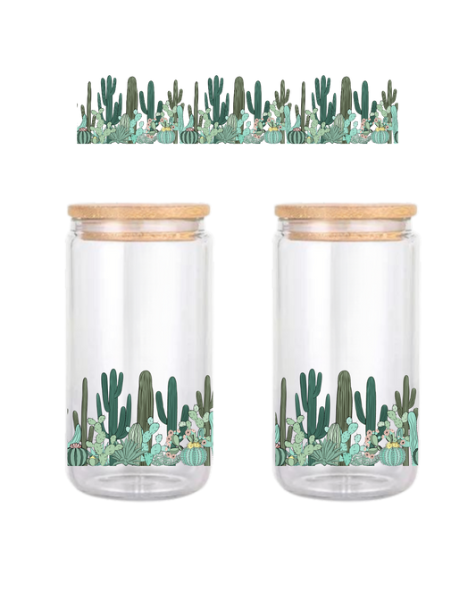 Cactus Field 16oz Glass Can (Clear or Frosted)