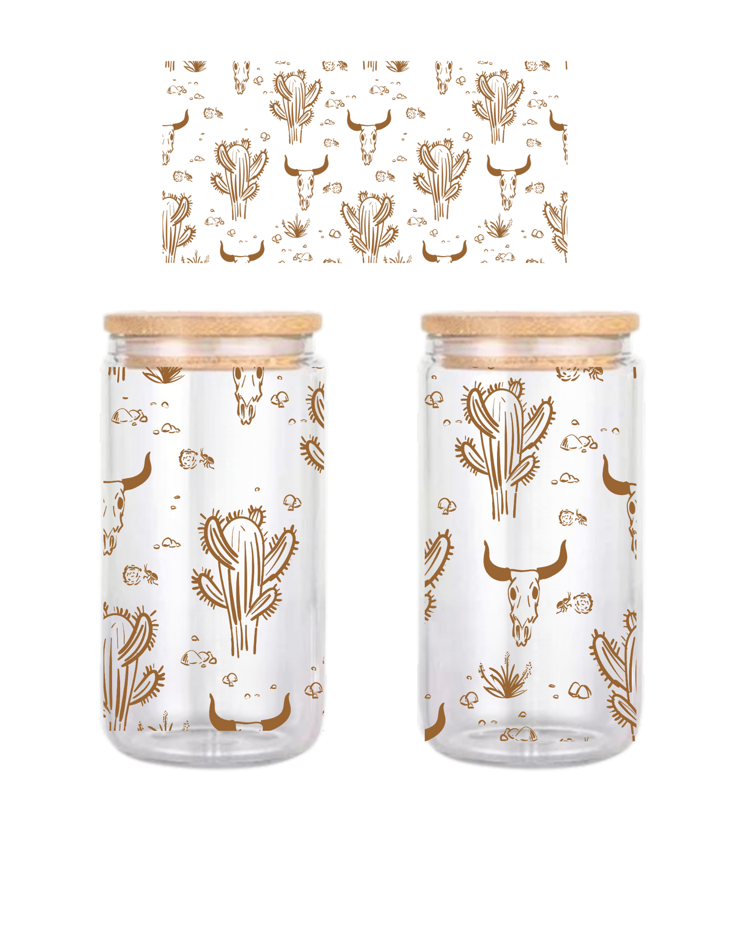 Desert 16oz Glass Can (Clear or Frosted)