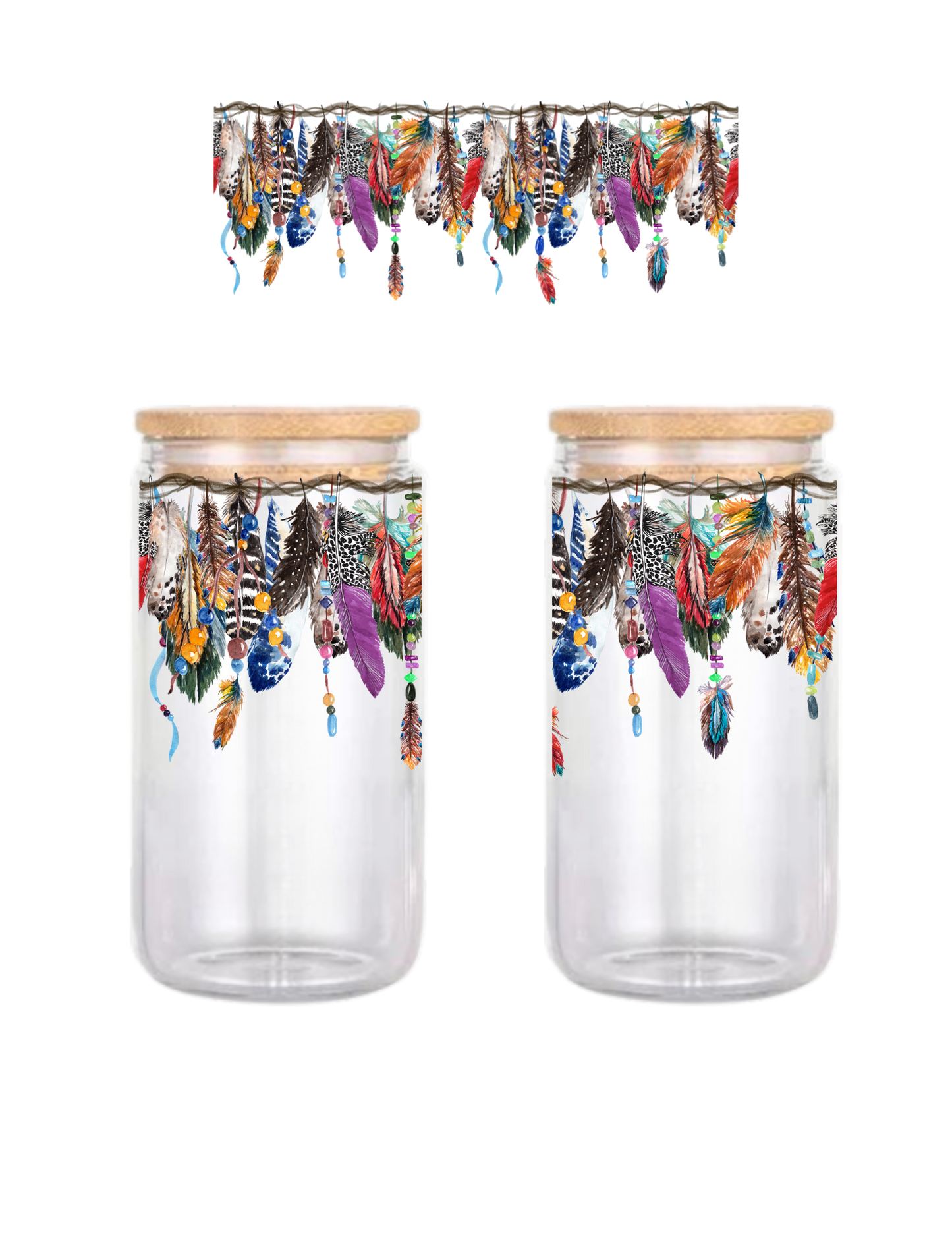 Feather Catcher 16oz Glass Can (Clear or Frosted)