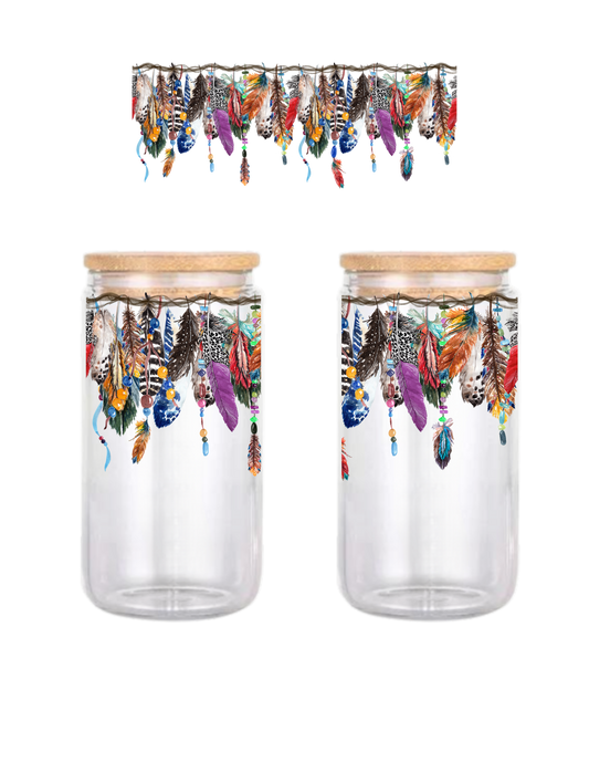 Feather Catcher 16oz Glass Can (Clear or Frosted)