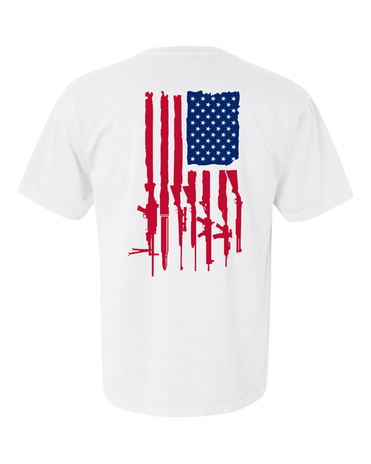 Gun flag USA T-shirt Adult