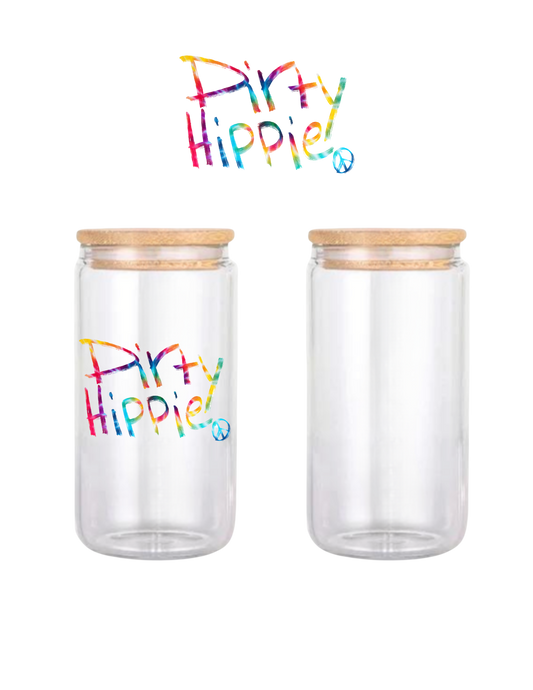 Dirty Hippie 16oz Glass Can (Clear or Frosted)