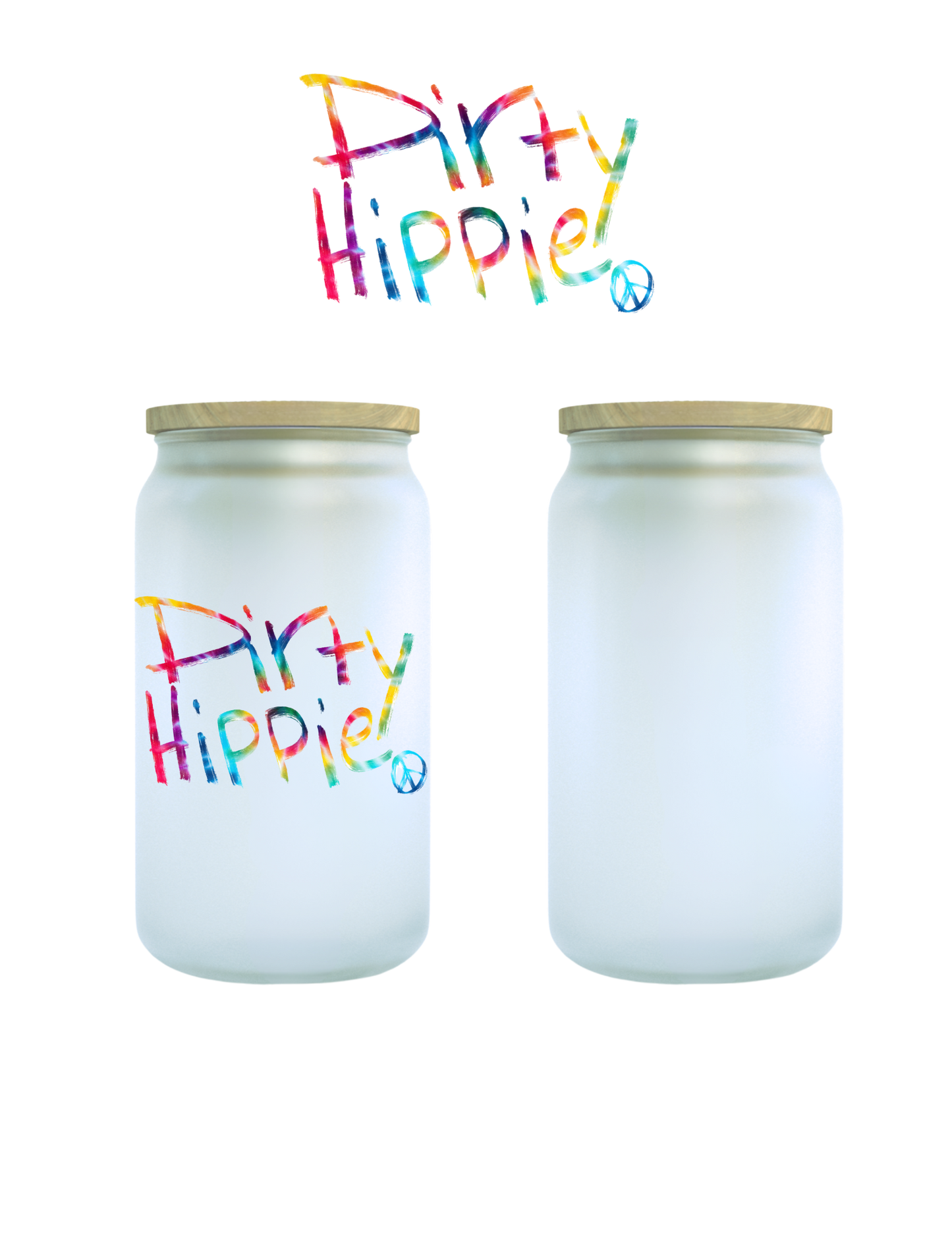 Dirty Hippie 16oz Glass Can (Clear or Frosted)